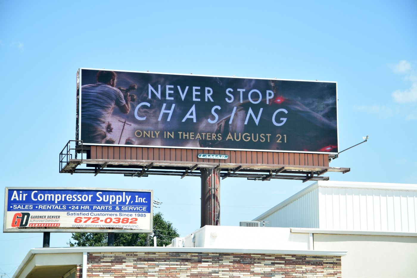 Never Stop Chasing digital bulletin, Panel 9026, campaign photography