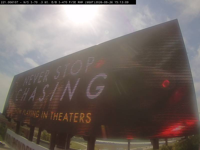 Never Stop Chasing digital bulletin, Panel 6107, Now Playing creative