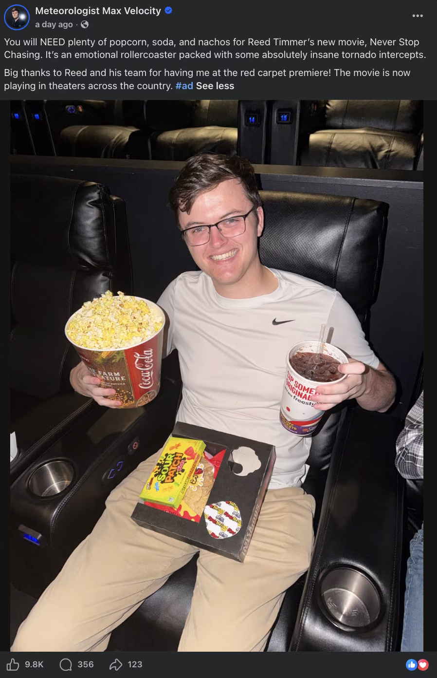 Max Velocity Facebook post — Review post - opening night