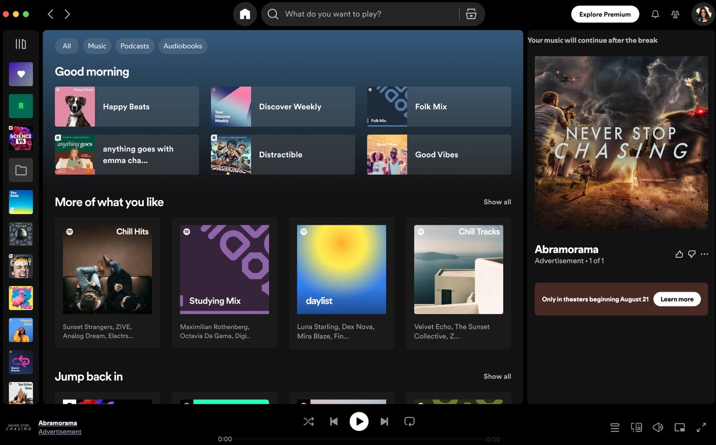 Spotify desktop player