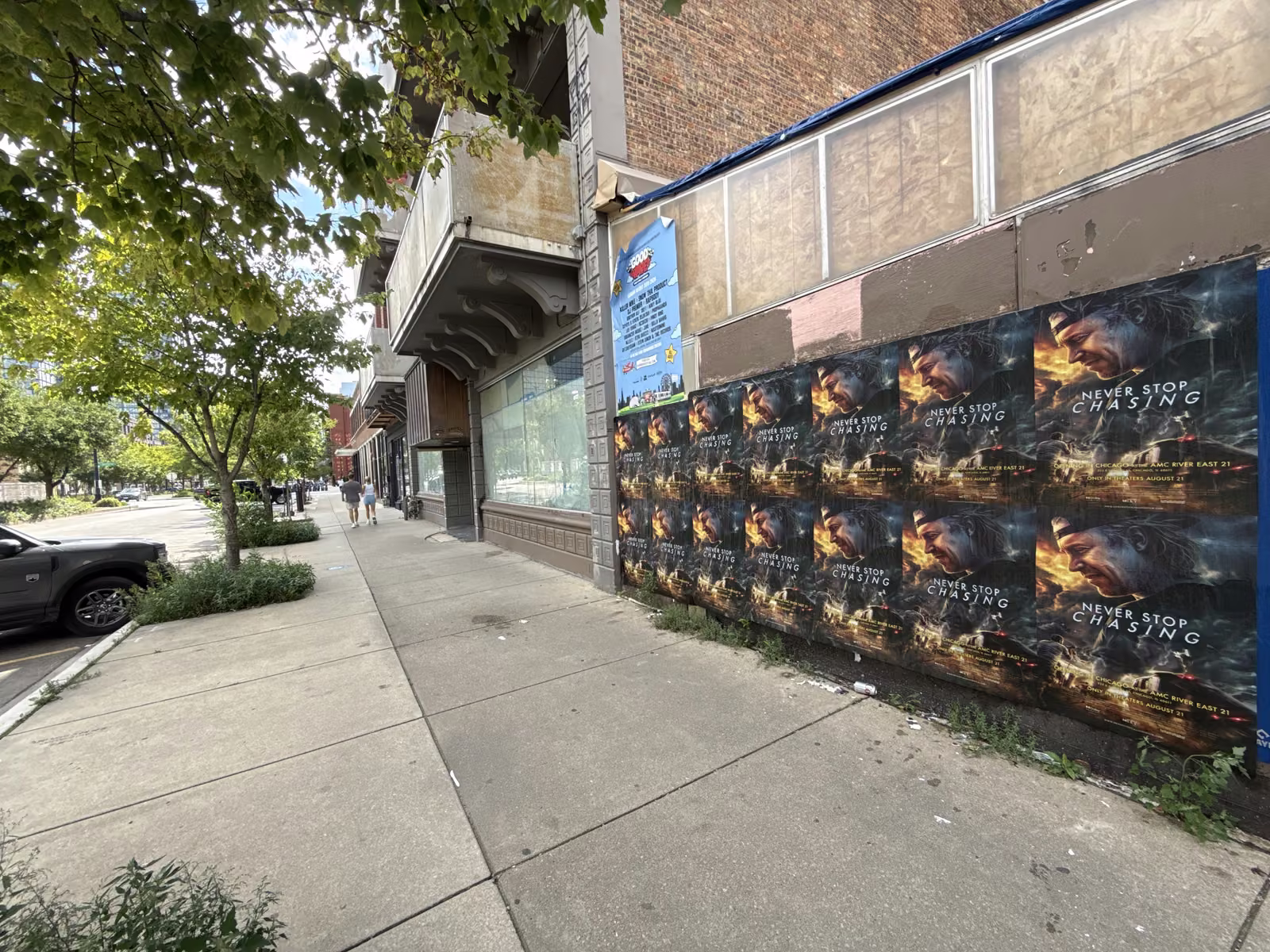 Never Stop Chasing wild posting at 1123 W Randolph St, West Loop, Chicago