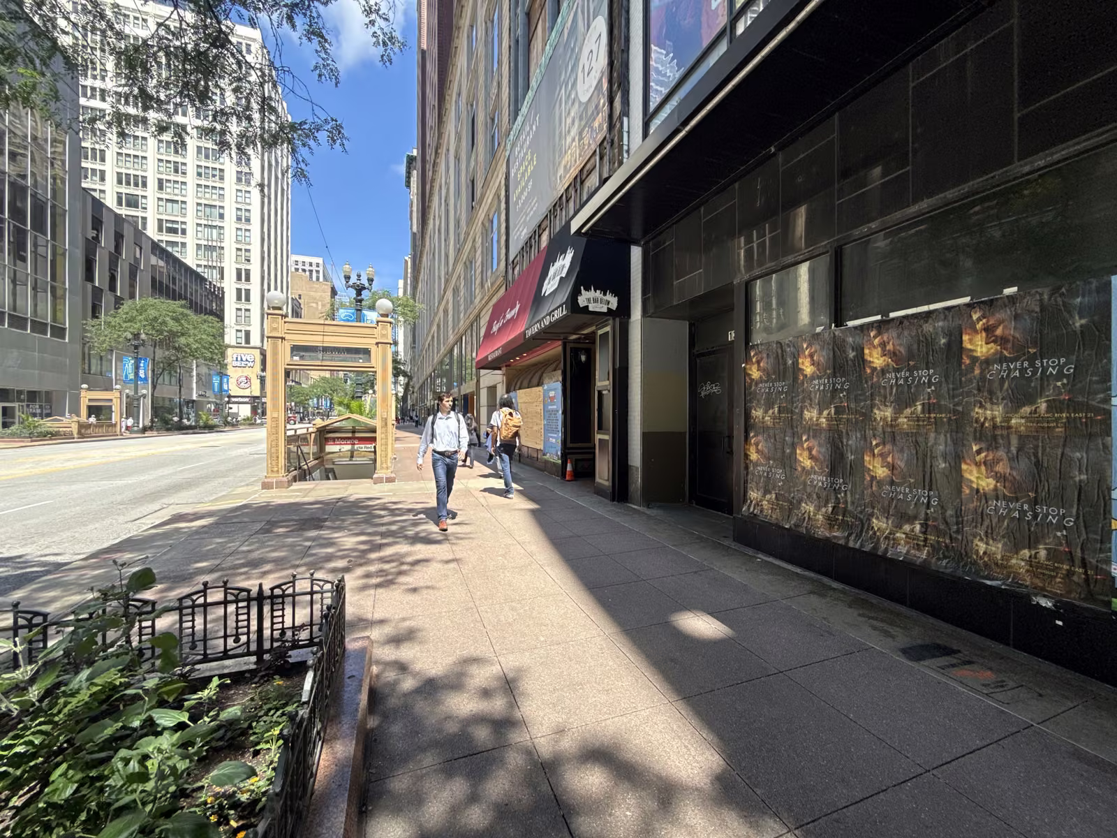 Never Stop Chasing wild posting at 120 S State St, The Loop, Chicago