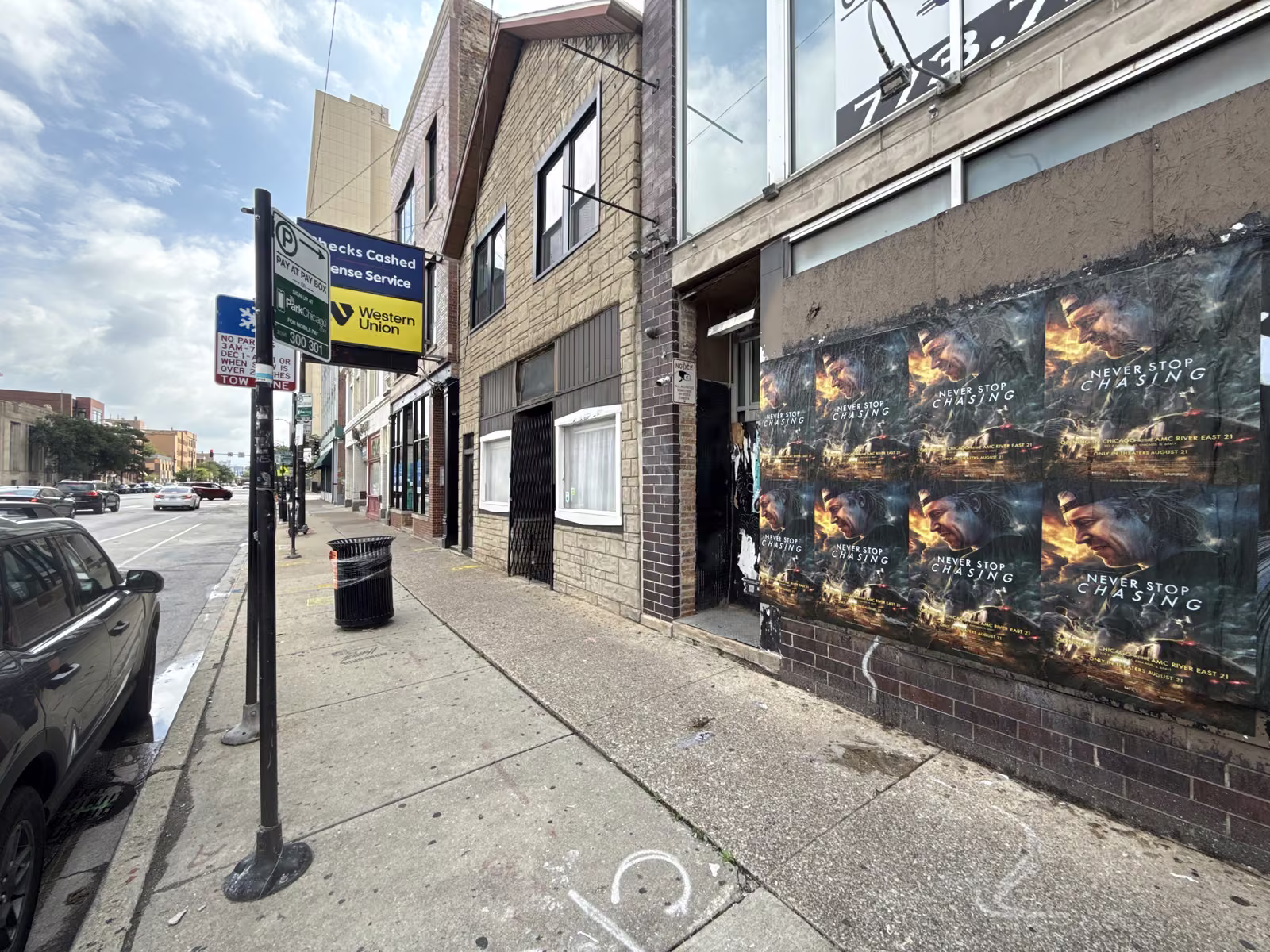 Never Stop Chasing wild posting at 1555 W Division St, Wicker Park, Chicago
