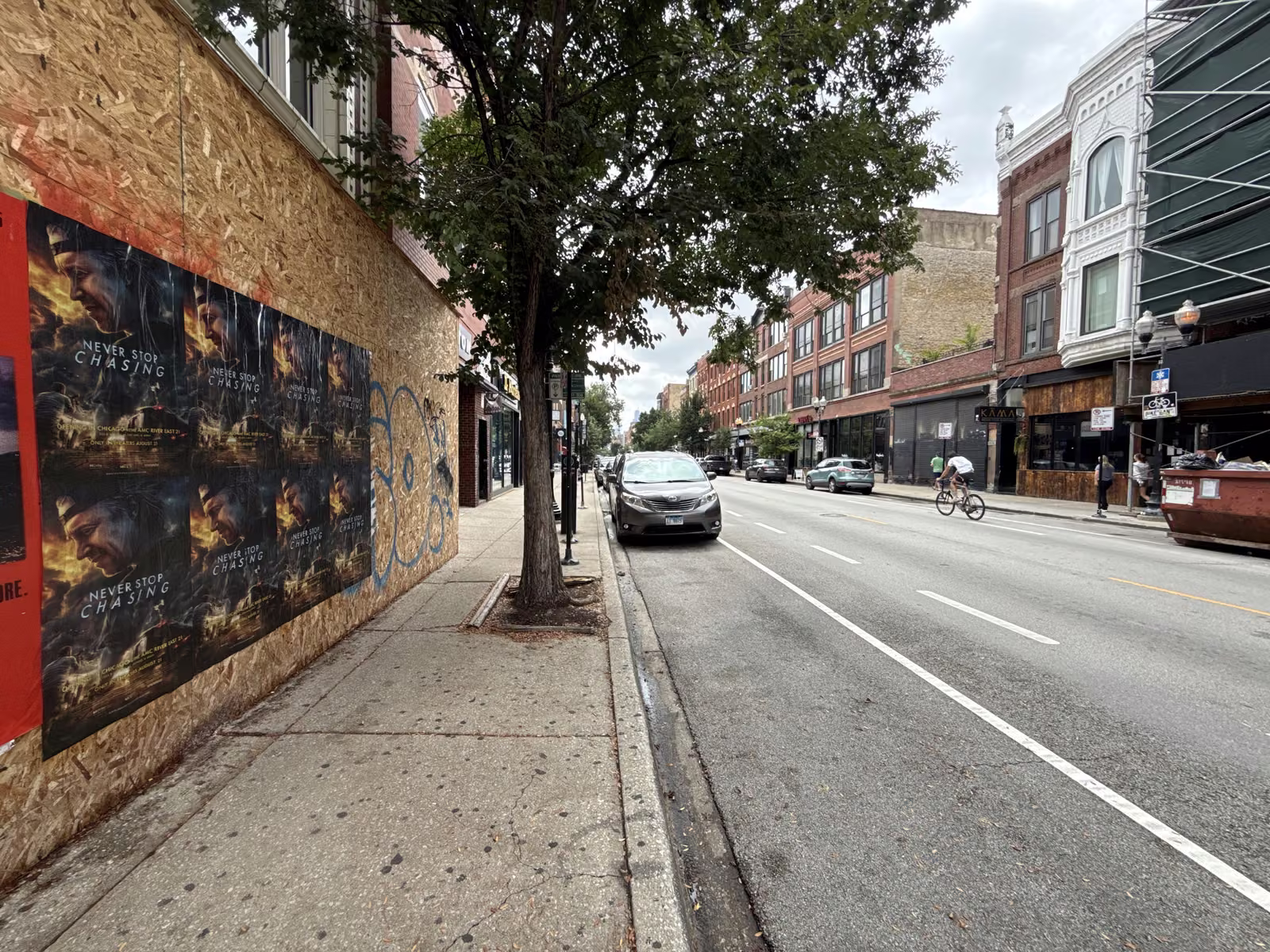 Never Stop Chasing wild posting at 1564 N Milwaukee Ave, Wicker Park, Chicago
