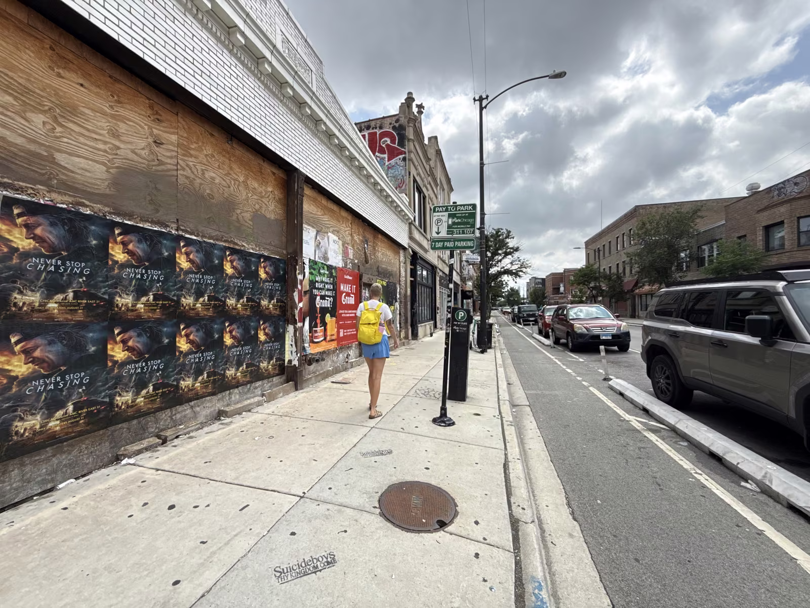 Never Stop Chasing wild posting at 2349 N Milwaukee Ave, Logan Square, Chicago