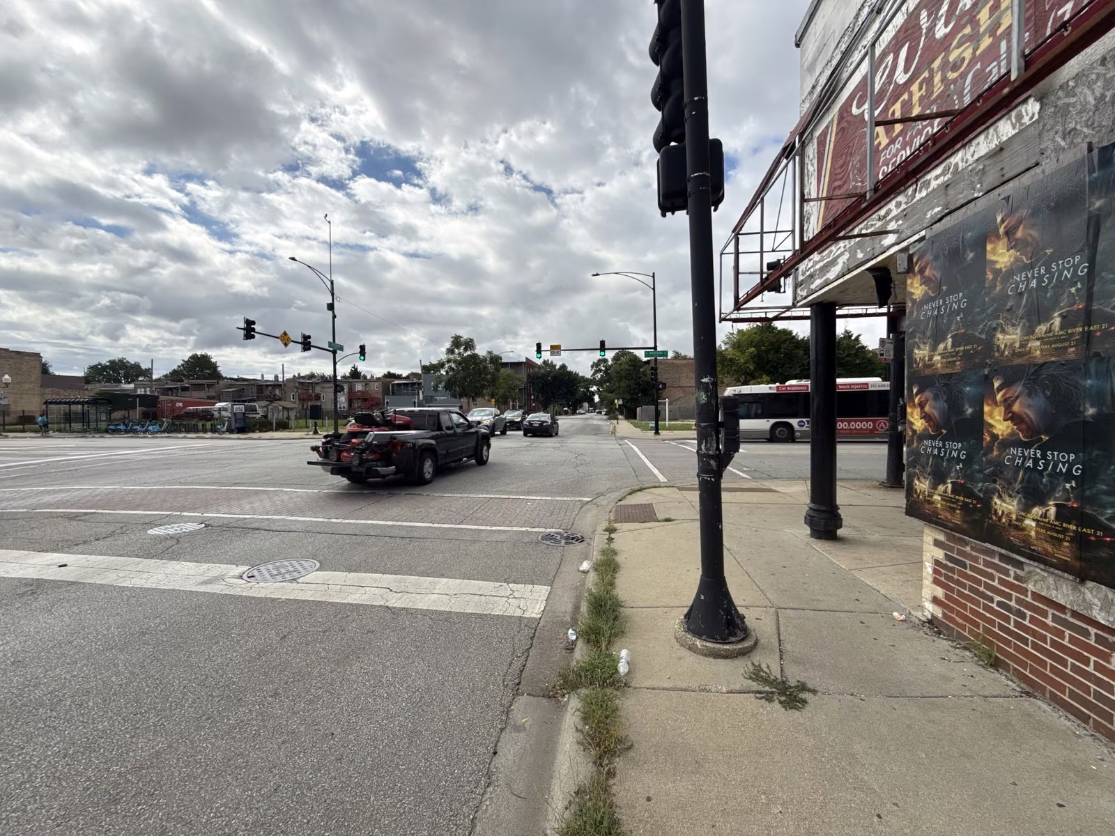 Never Stop Chasing wild posting at 2748 W Madison St - Location 1, East Garfield Park, Chicago