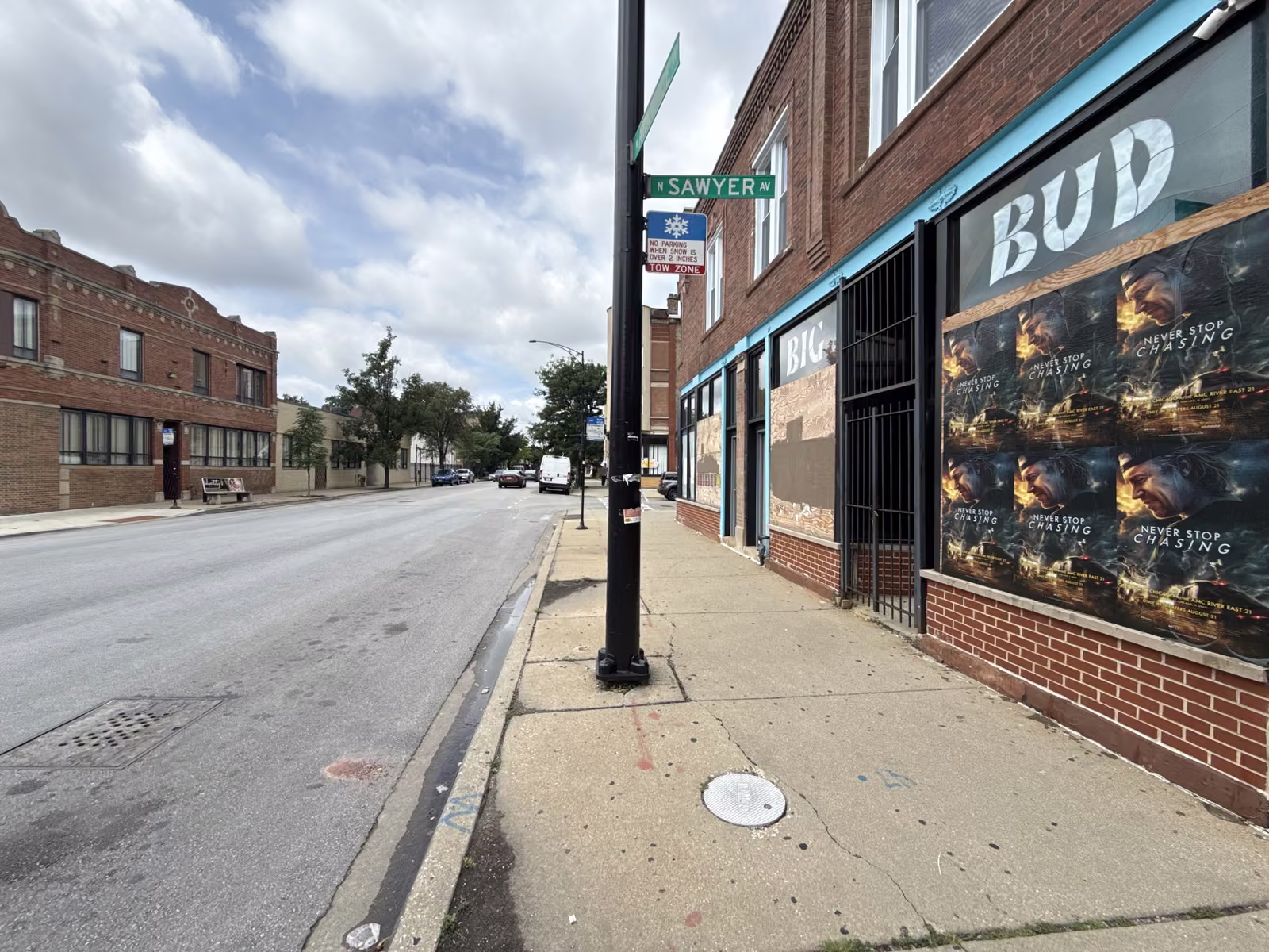 Never Stop Chasing wild posting at 3237 W Armitage Ave, Logan Square, Chicago