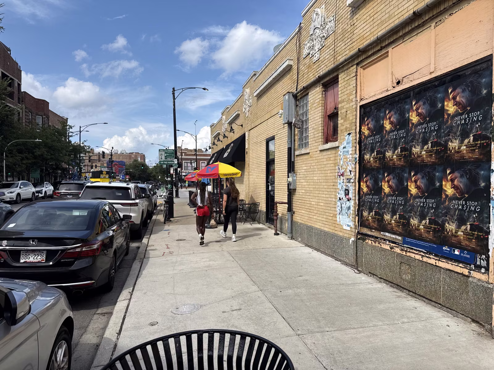 Never Stop Chasing wild posting at 3358 N Sheffield Ave, Lakeview, Chicago