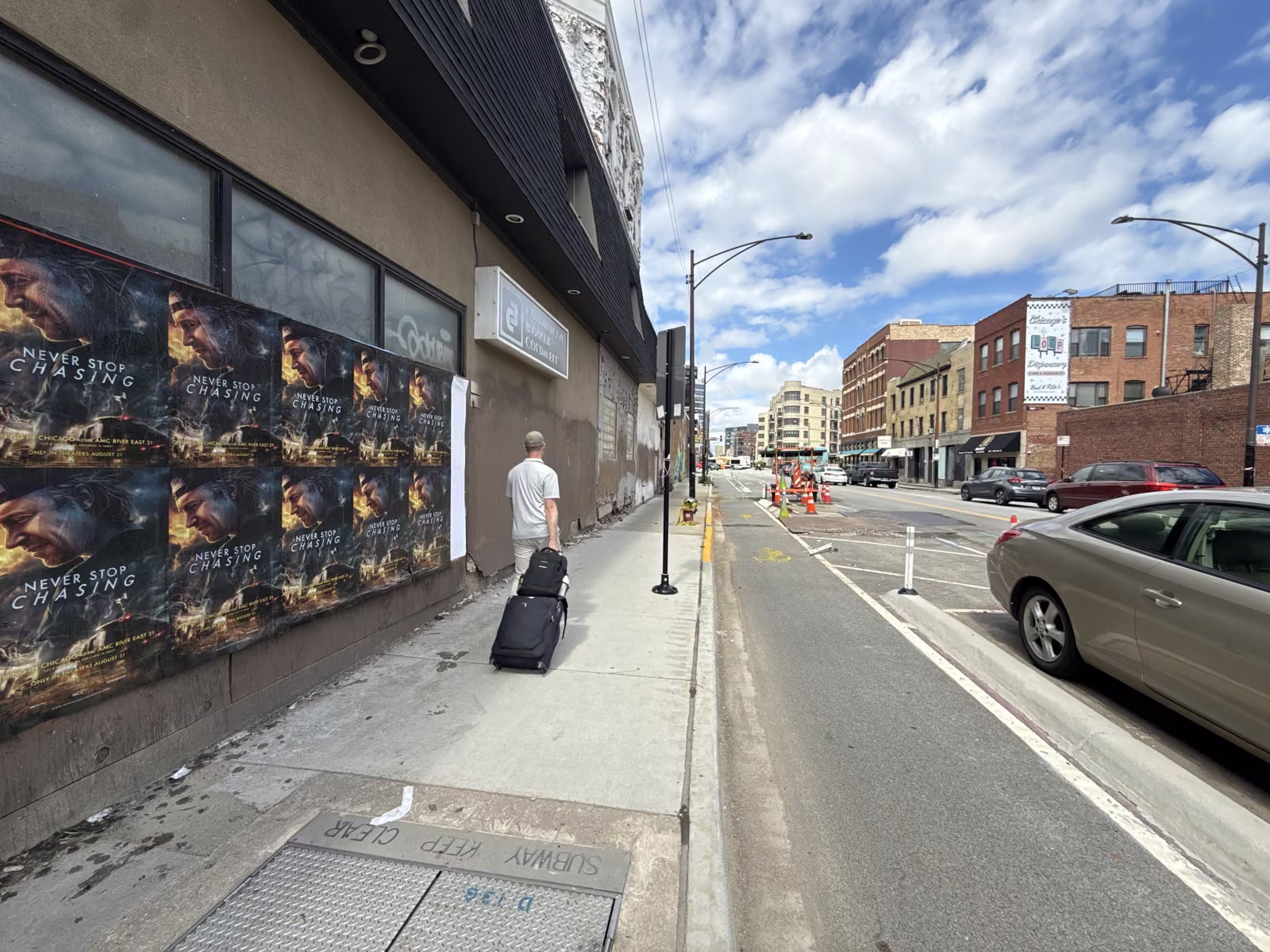 Never Stop Chasing wild posting at 485 N Milwaukee Ave, River West, Chicago
