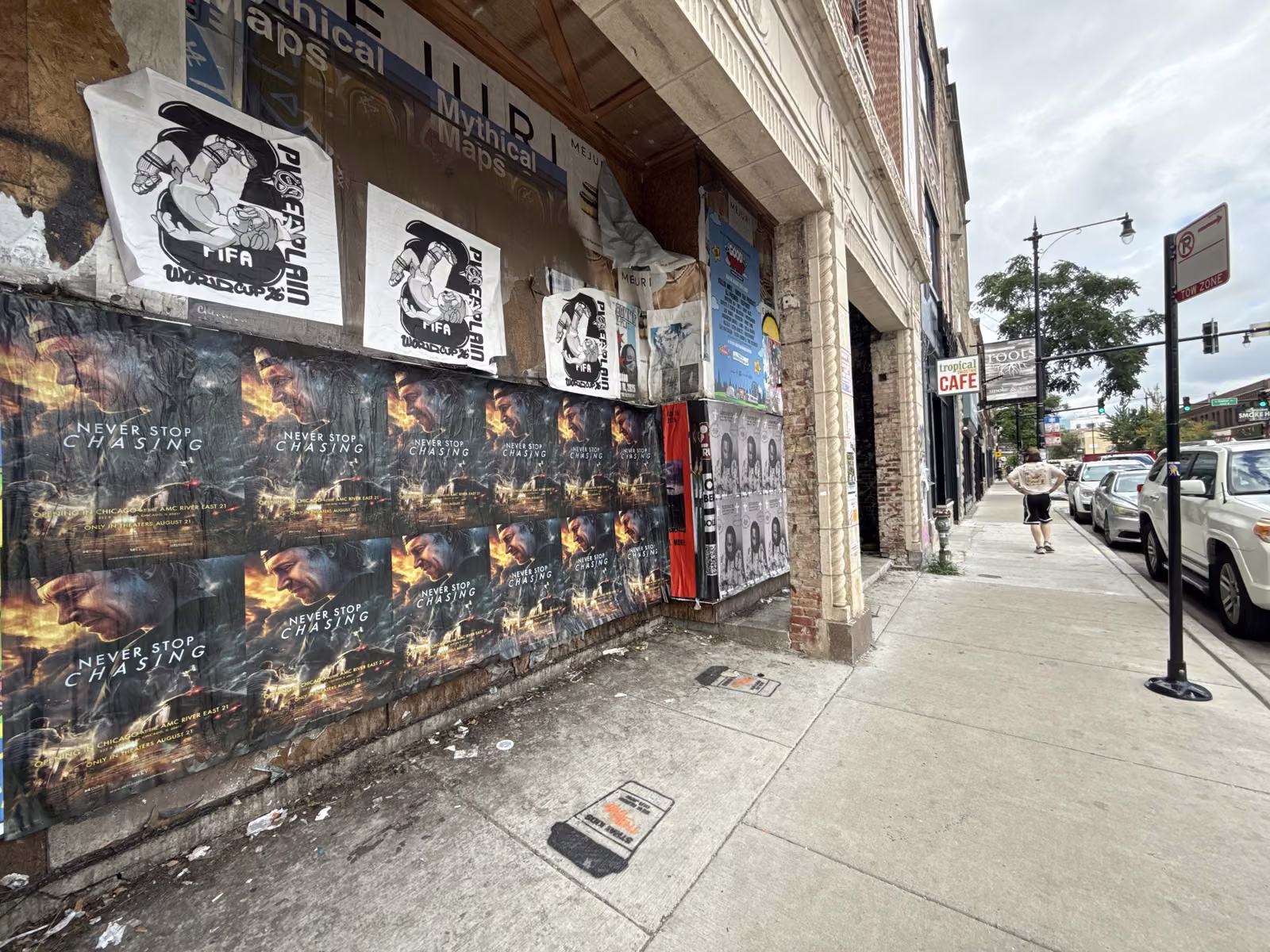 Never Stop Chasing wild posting at Logan Square - 2620 N Milwaukee Ave, Logan Square, Chicago