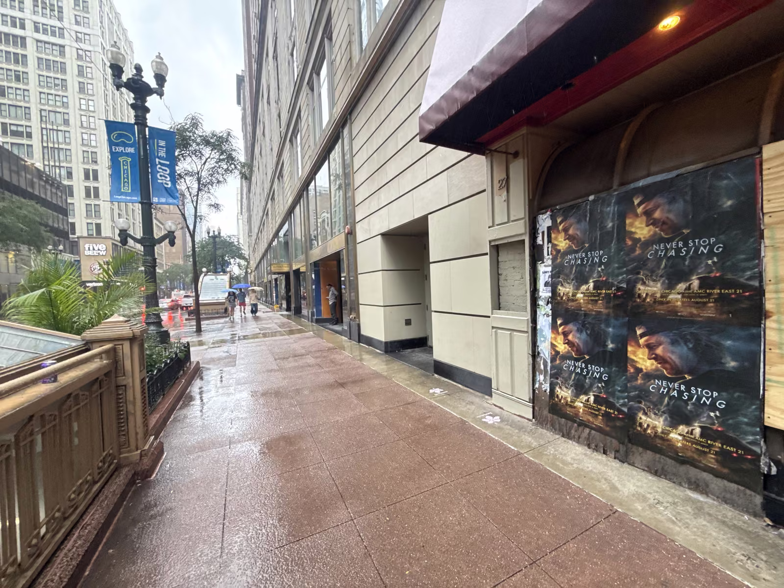 Never Stop Chasing wild posting at 120 S State St, The Loop, Chicago