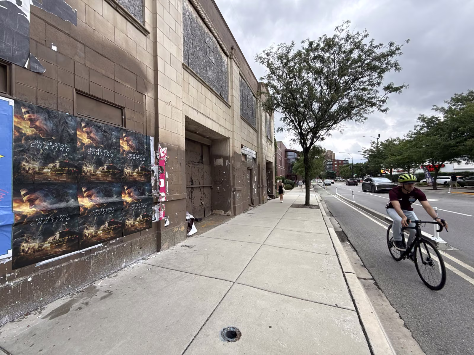 Never Stop Chasing wild posting at 1737 N Milwaukee Ave, Bucktown, Chicago