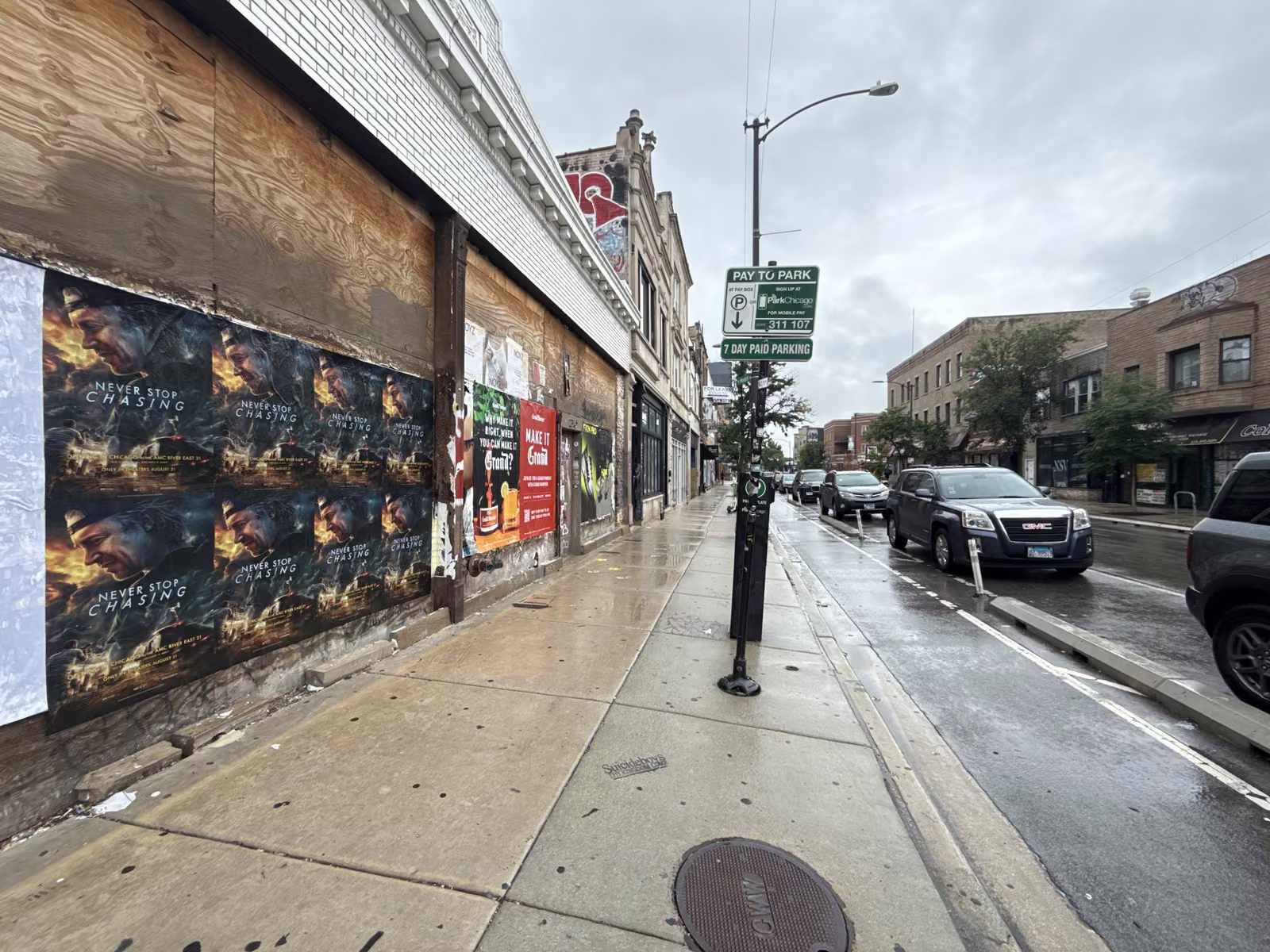 Never Stop Chasing wild posting at 2349 N Milwaukee Ave, Logan Square, Chicago