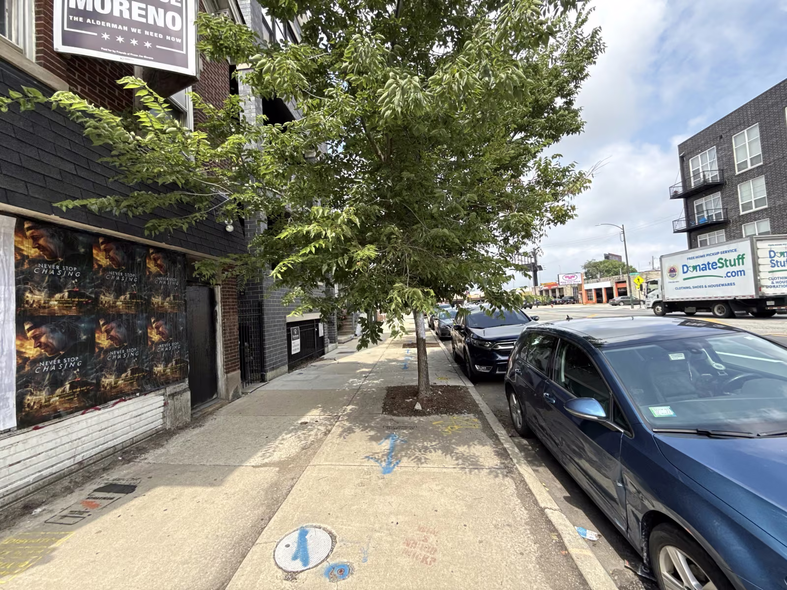 Never Stop Chasing wild posting at 2436 N Western Ave, Logan Square, Chicago