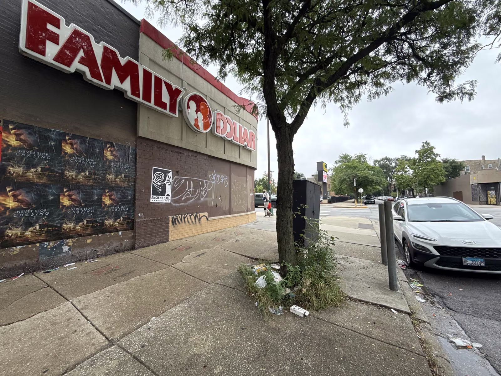 Never Stop Chasing wild posting at 2704 W North Ave, Humboldt Park, Chicago