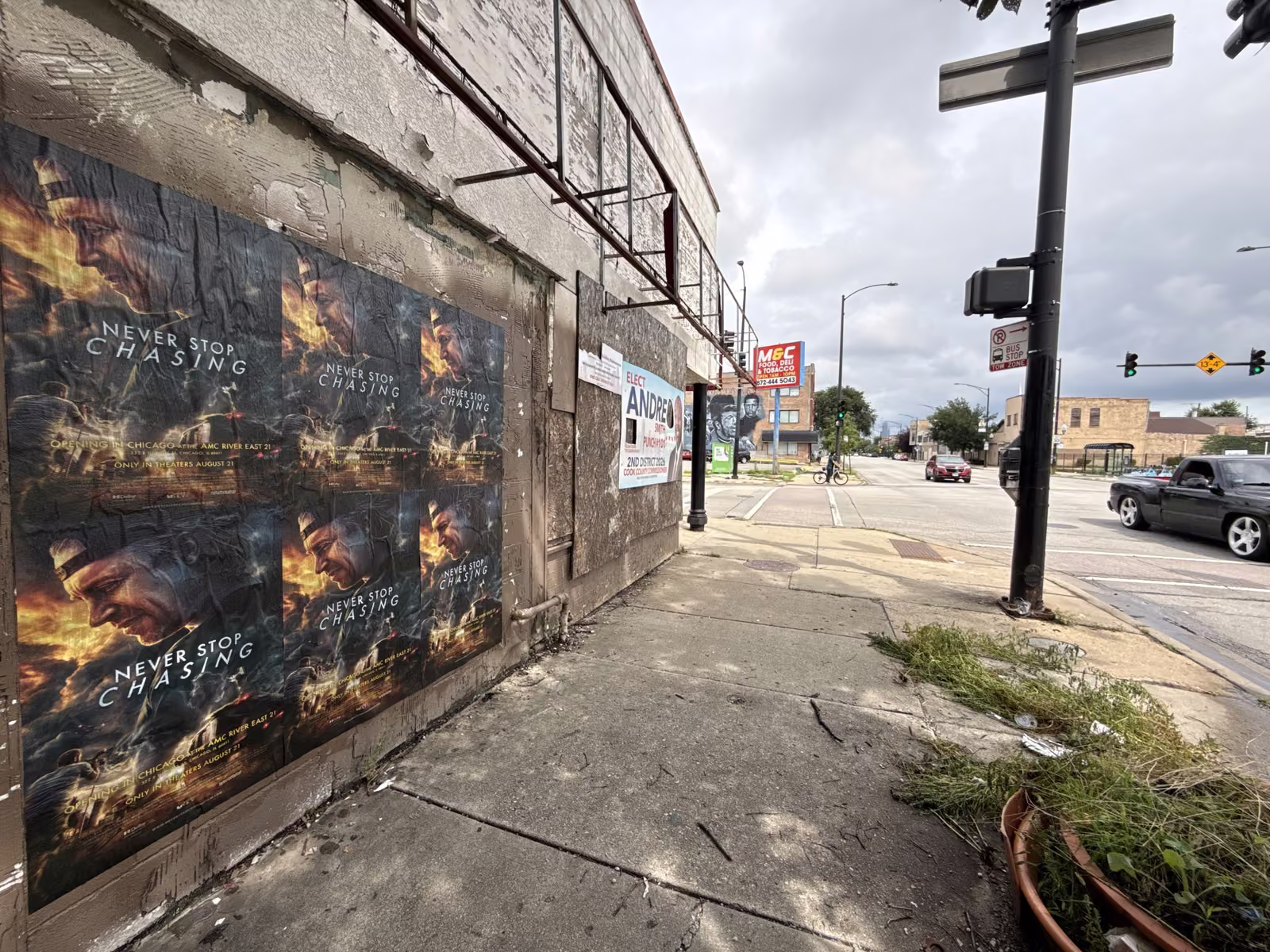 Never Stop Chasing wild posting at 2815 W 5th Ave, East Garfield Park, Chicago
