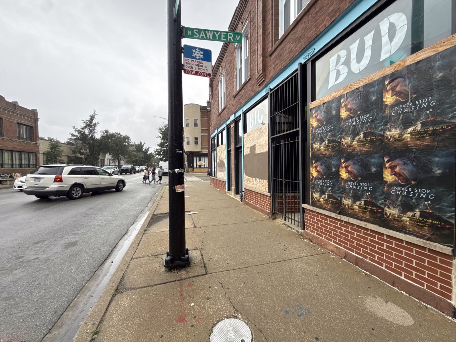 Never Stop Chasing wild posting at 3238 W Armitage Ave, Logan Square, Chicago