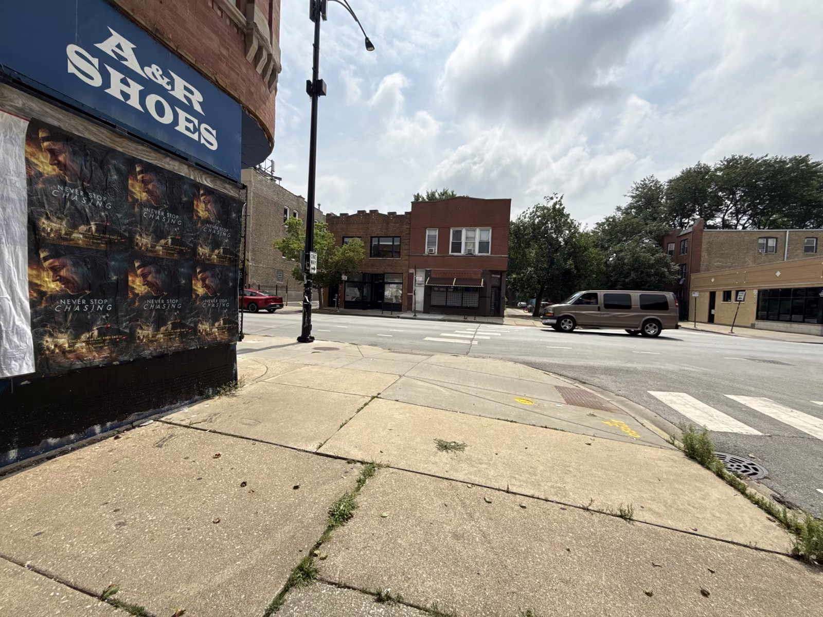 Never Stop Chasing wild posting at 3281 W Armitage Ave, Logan Square, Chicago