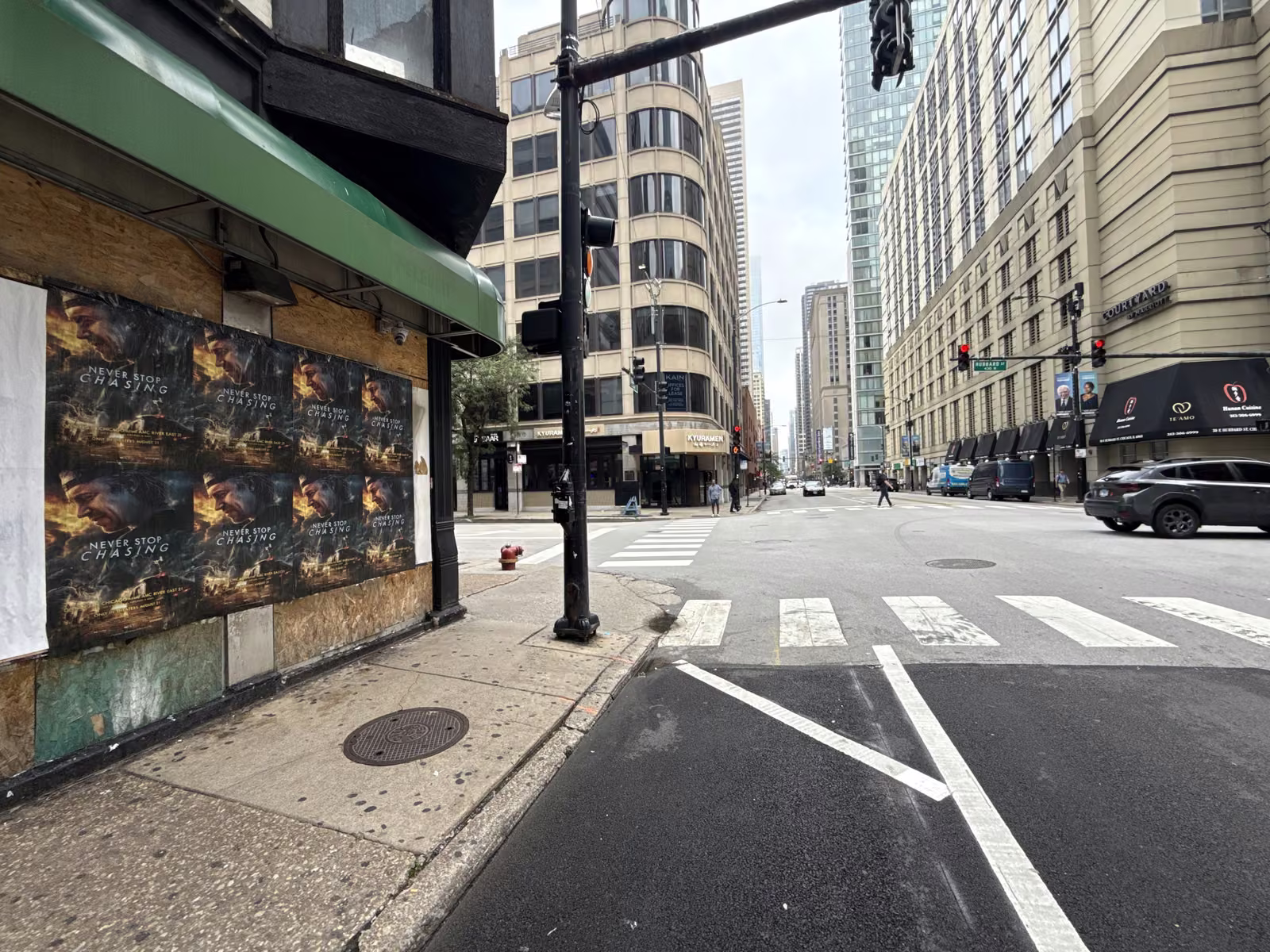 Never Stop Chasing wild posting at 415 N State St, River North, Chicago