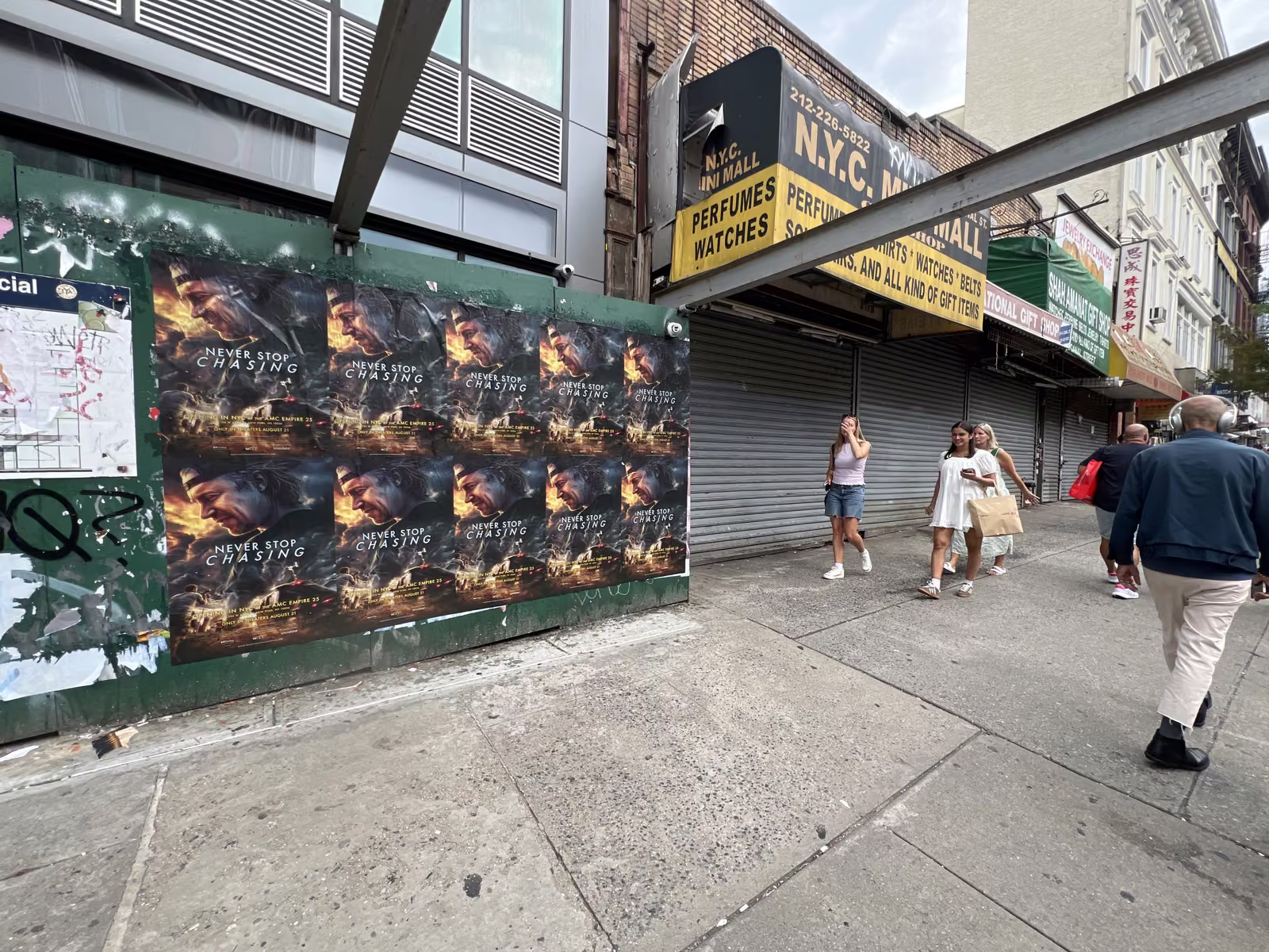 Never Stop Chasing wild posting at 100 Baxter St - Location 1, Chinatown, Manhattan