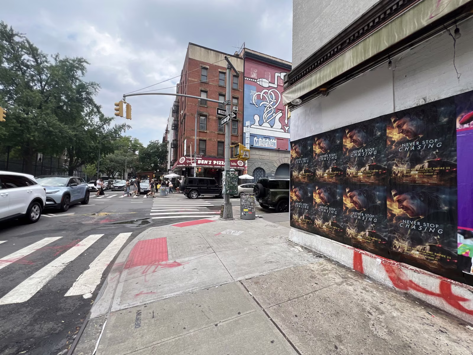 Never Stop Chasing wild posting at 180 Spring St, SoHo, Manhattan