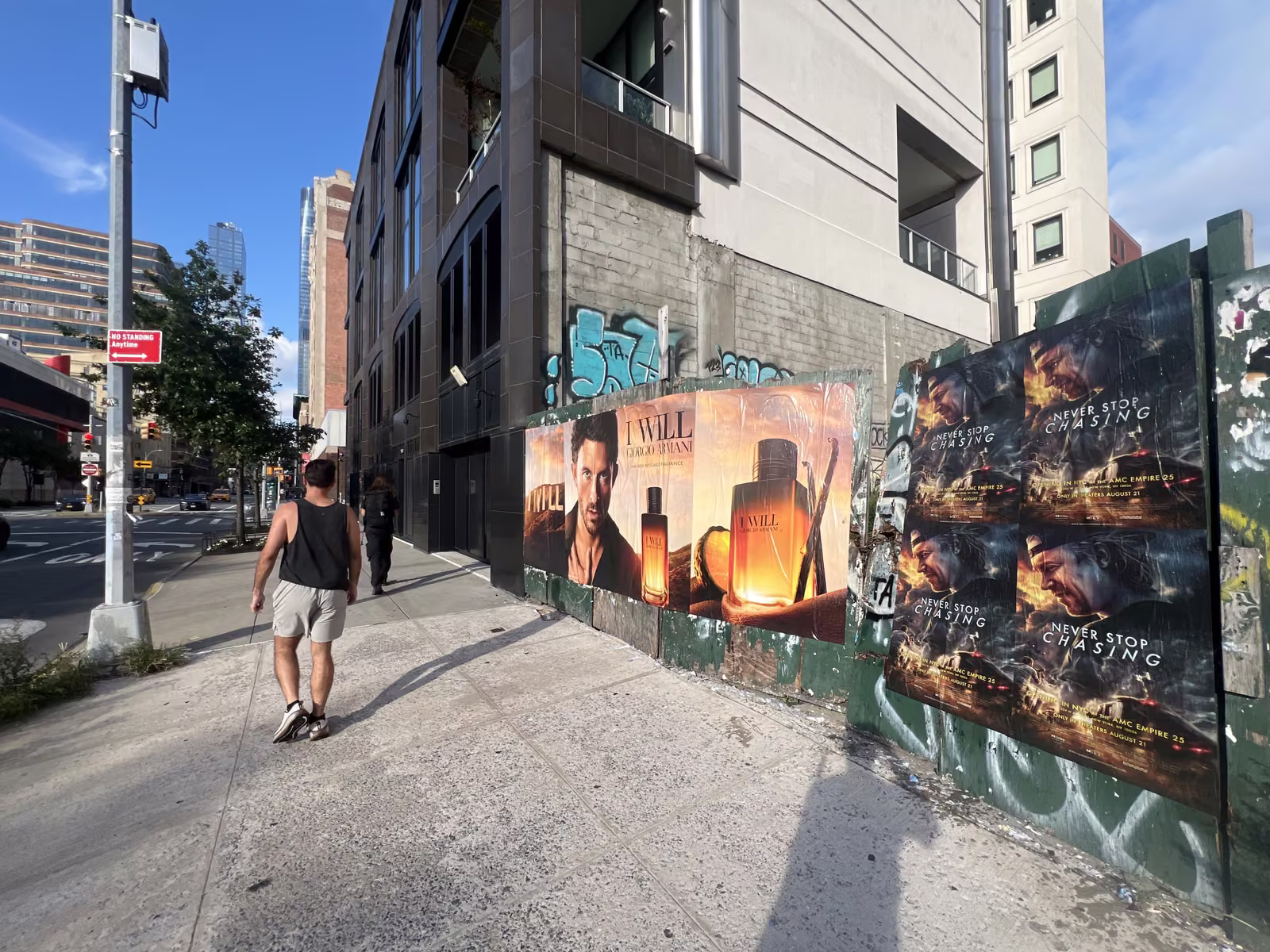 Never Stop Chasing wild posting at 181 11th Ave, Chelsea, Manhattan
