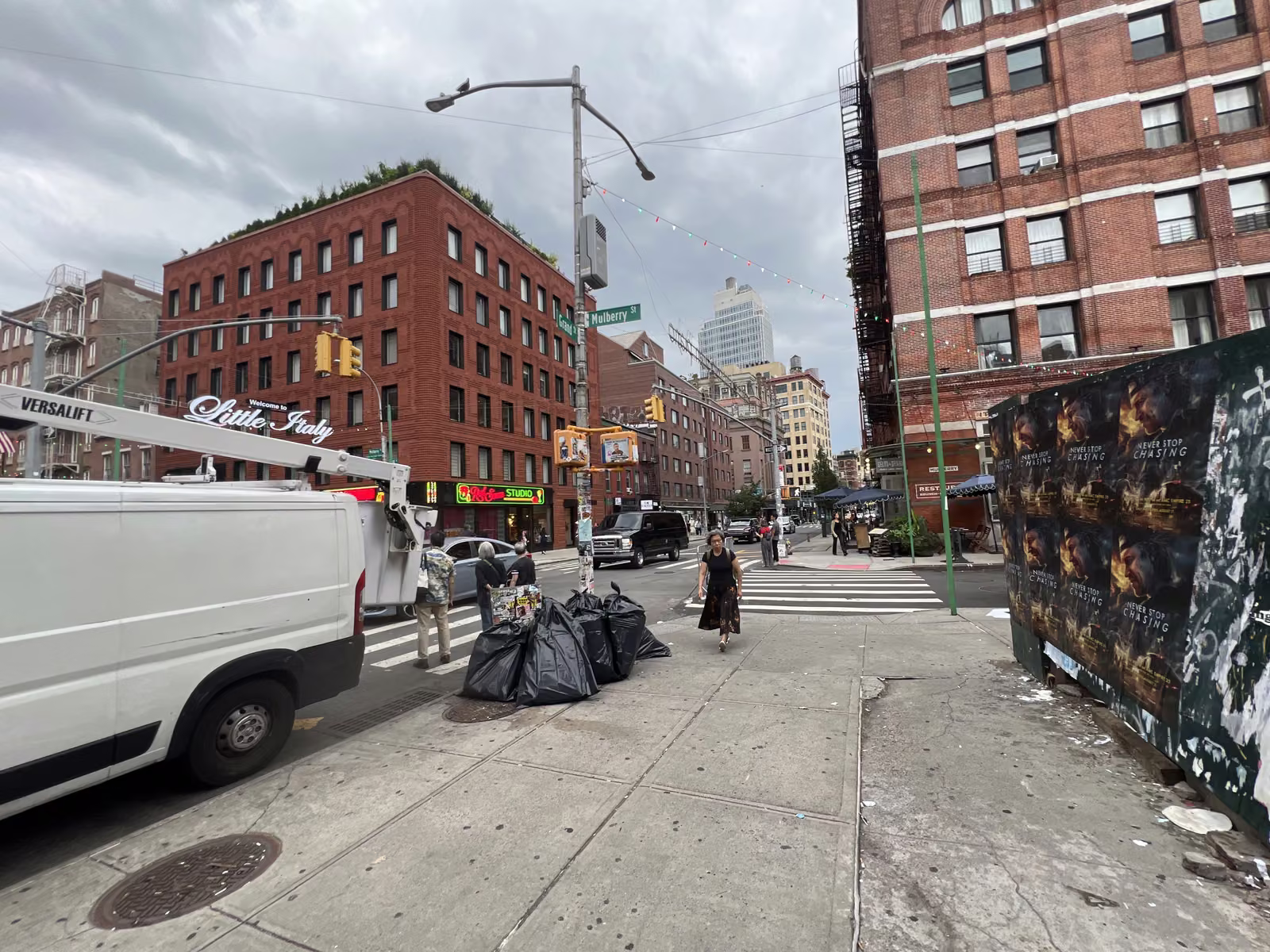 Never Stop Chasing wild posting at 190 Grand St - Location 1, Little Italy, Manhattan