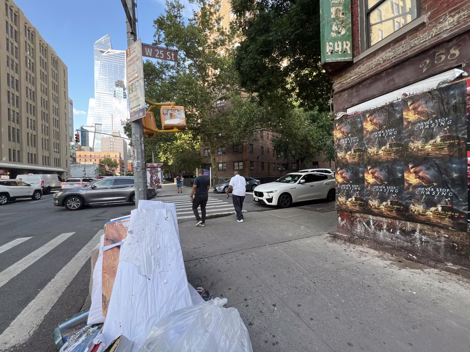 Never Stop Chasing wild posting at 256 10th Ave, Chelsea, Manhattan