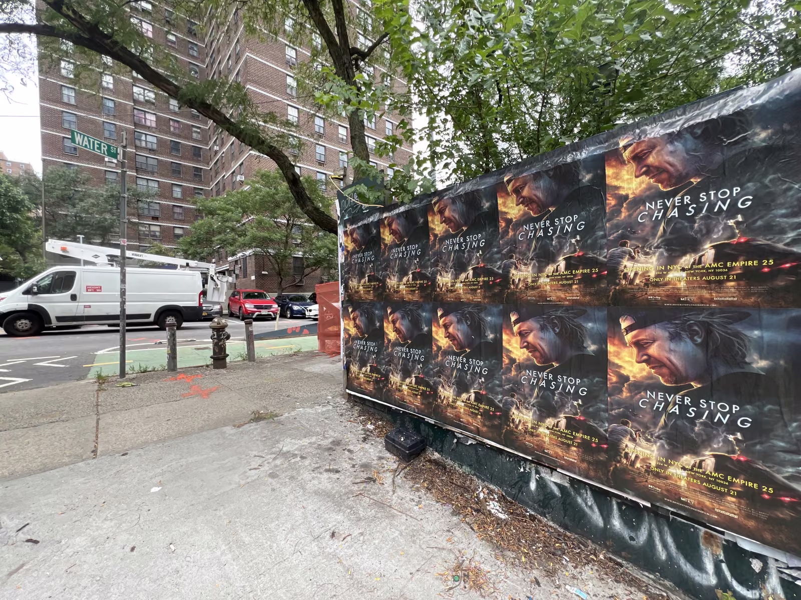 Never Stop Chasing wild posting at 275 Clinton St - Location 1, Two Bridges, Manhattan