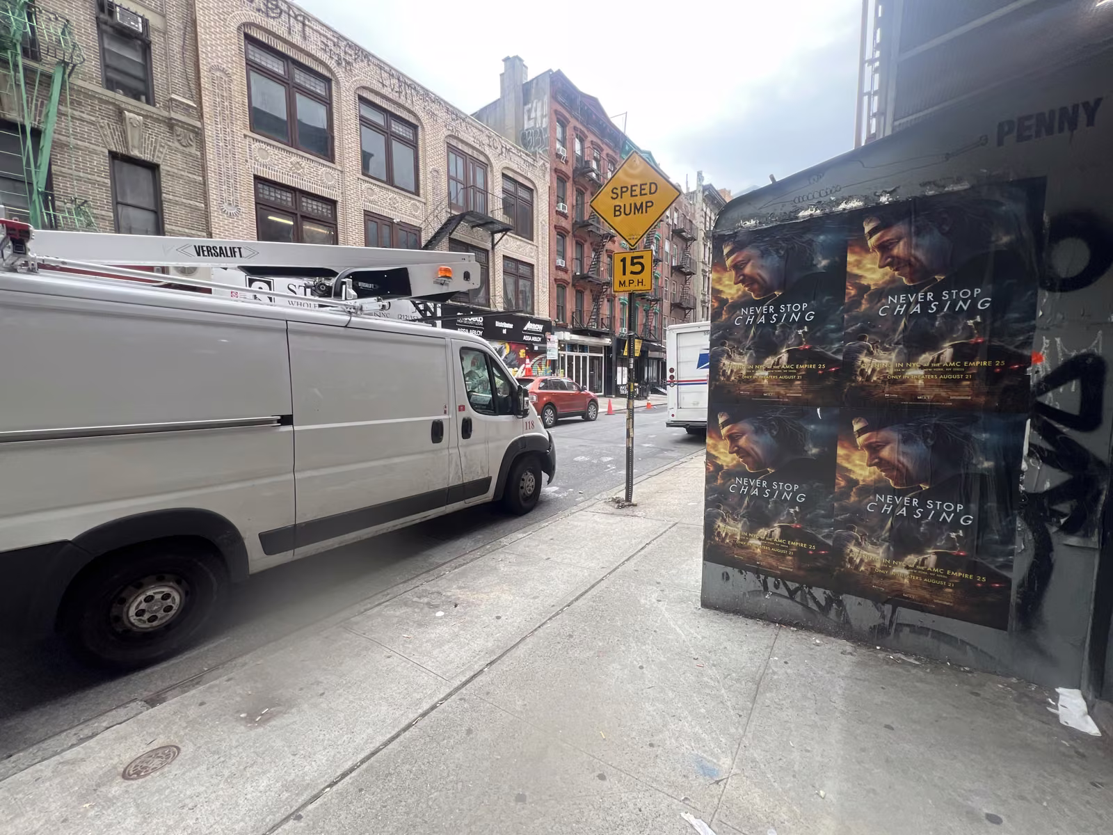 Never Stop Chasing wild posting at 42 Ludlow St - Location 2, Lower East Side, Manhattan