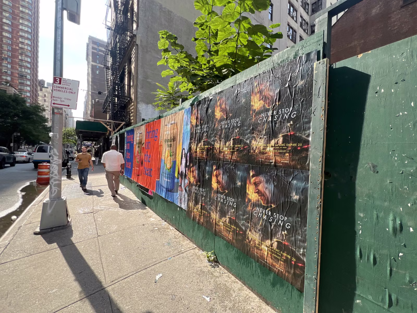 Never Stop Chasing wild posting at 119 W 23rd St, Chelsea, Manhattan