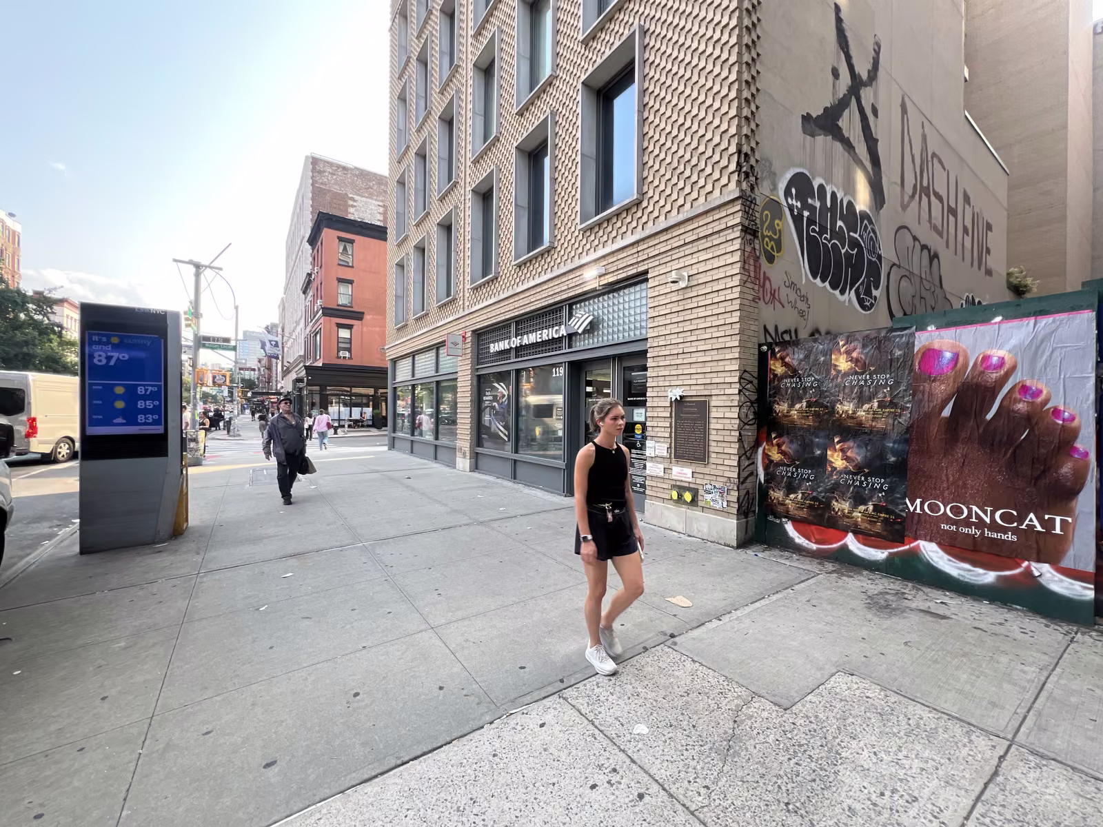 Never Stop Chasing wild posting at 121 2nd Ave, East Village, Manhattan