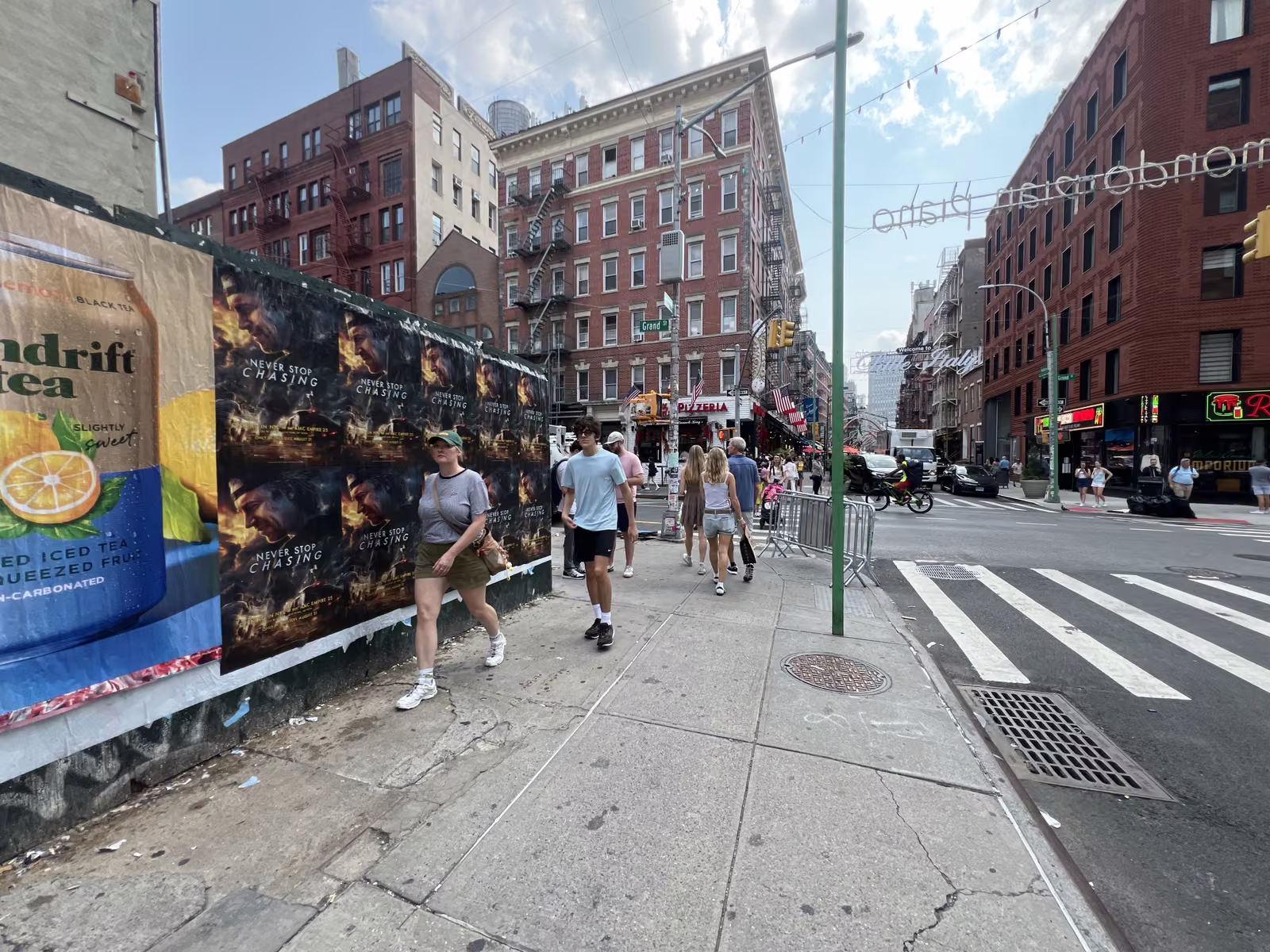Never Stop Chasing wild posting at 190 Grand St – Location 1, Little Italy, Manhattan