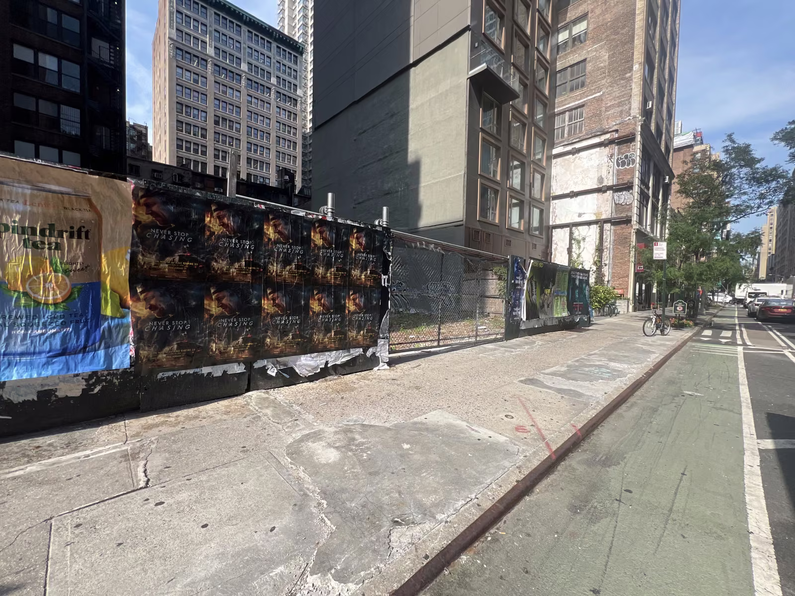 Never Stop Chasing wild posting at 32 W 29th St, NoMad, Manhattan