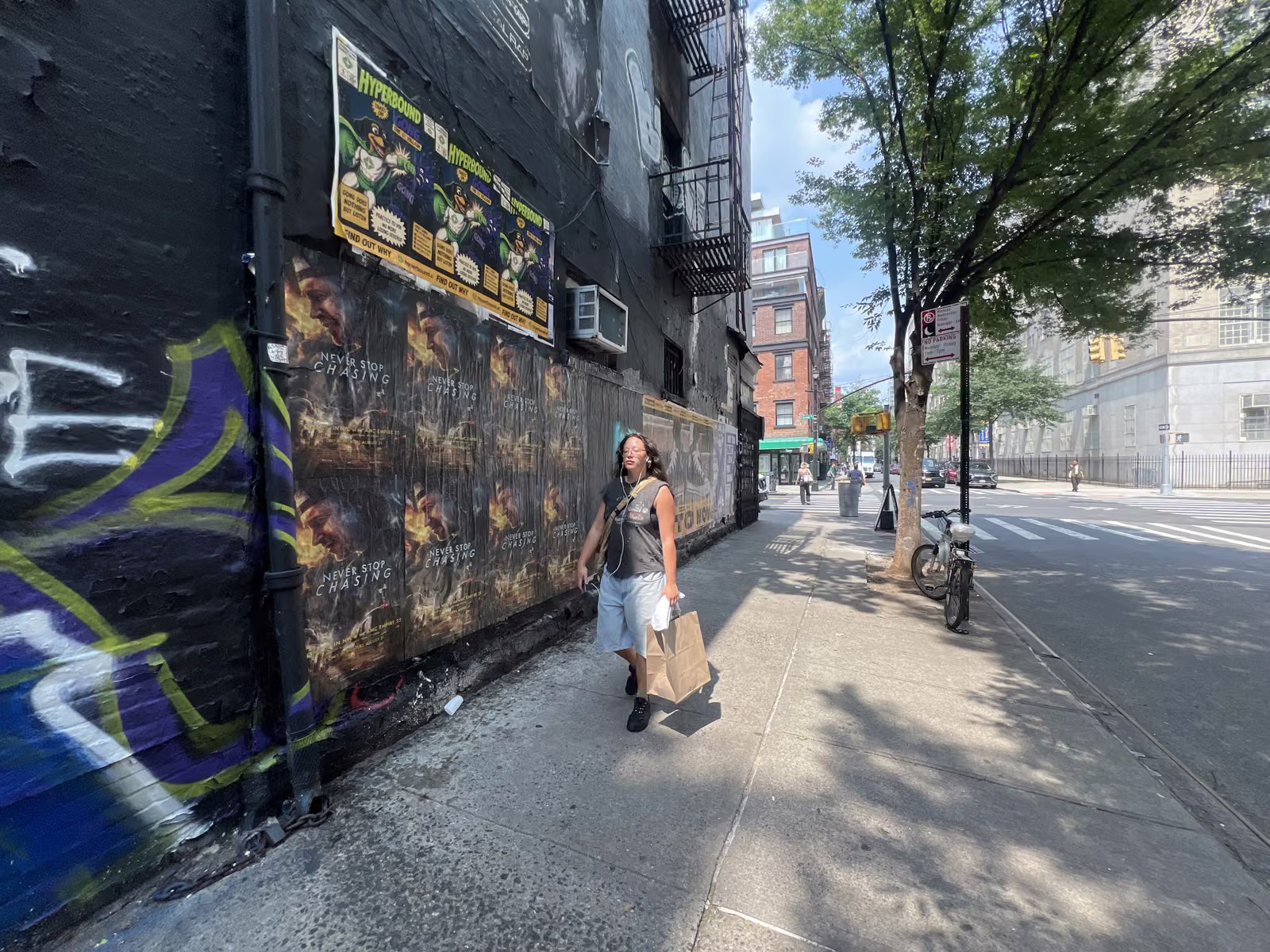 Never Stop Chasing wild posting at 55 Ludlow St, Lower East Side, Manhattan