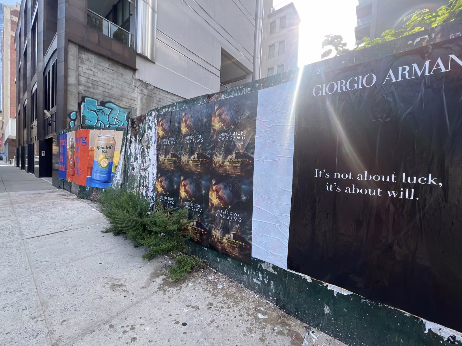 Never Stop Chasing wild posting at Chelsea Waterside – 557 W 23rd St, Chelsea, Manhattan